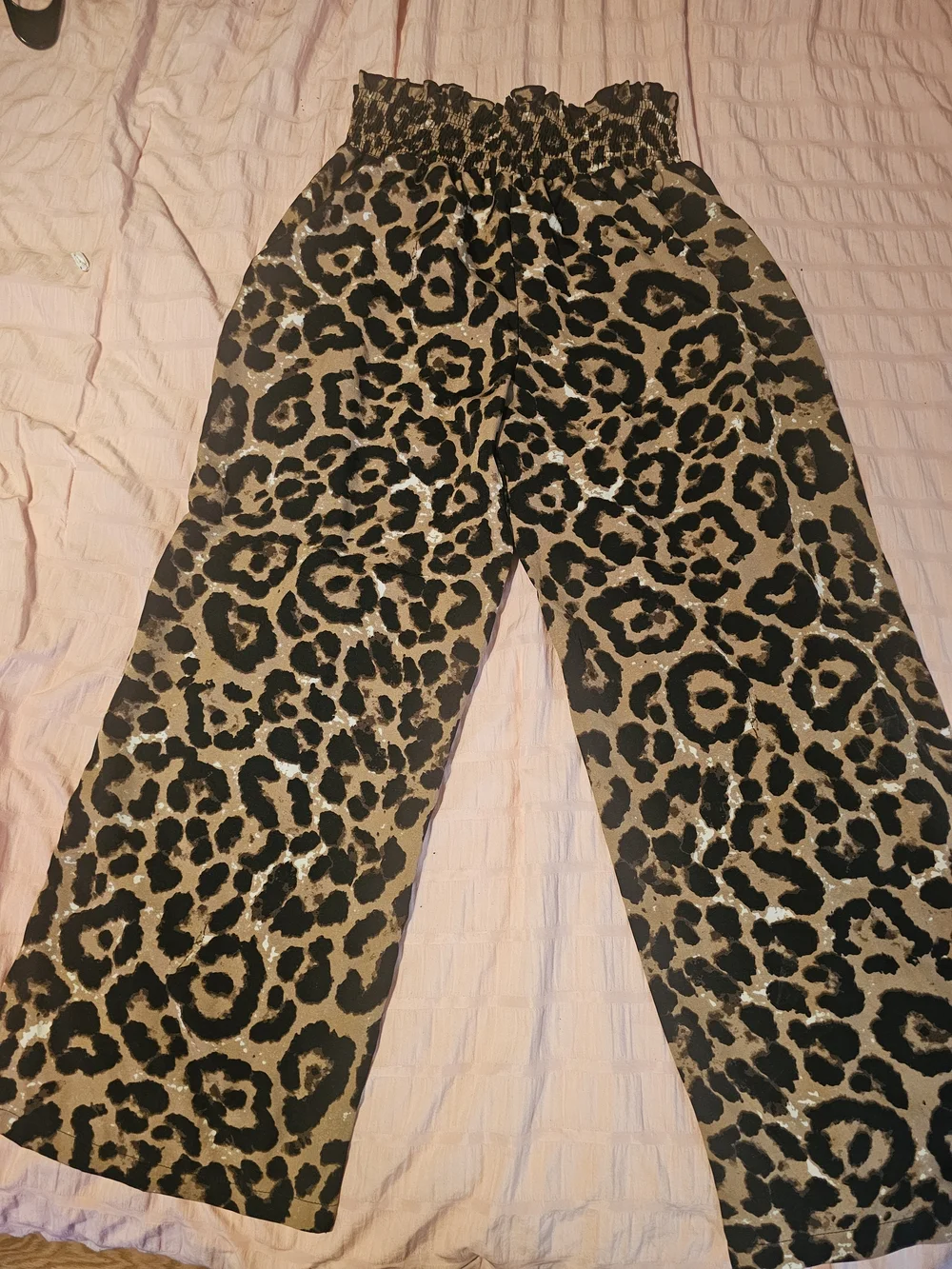 SHEIN Black and Brown Leopard Wide Leg Pants - Picture 1 of 2
